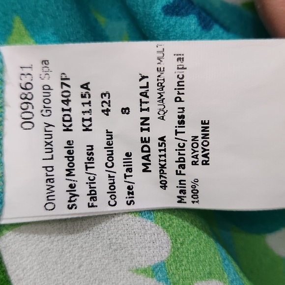 Michael Kors Collection Floral Crepe-Sablé Dress, Teal, Green, Womens 8 NWT - Picture 10 of 10